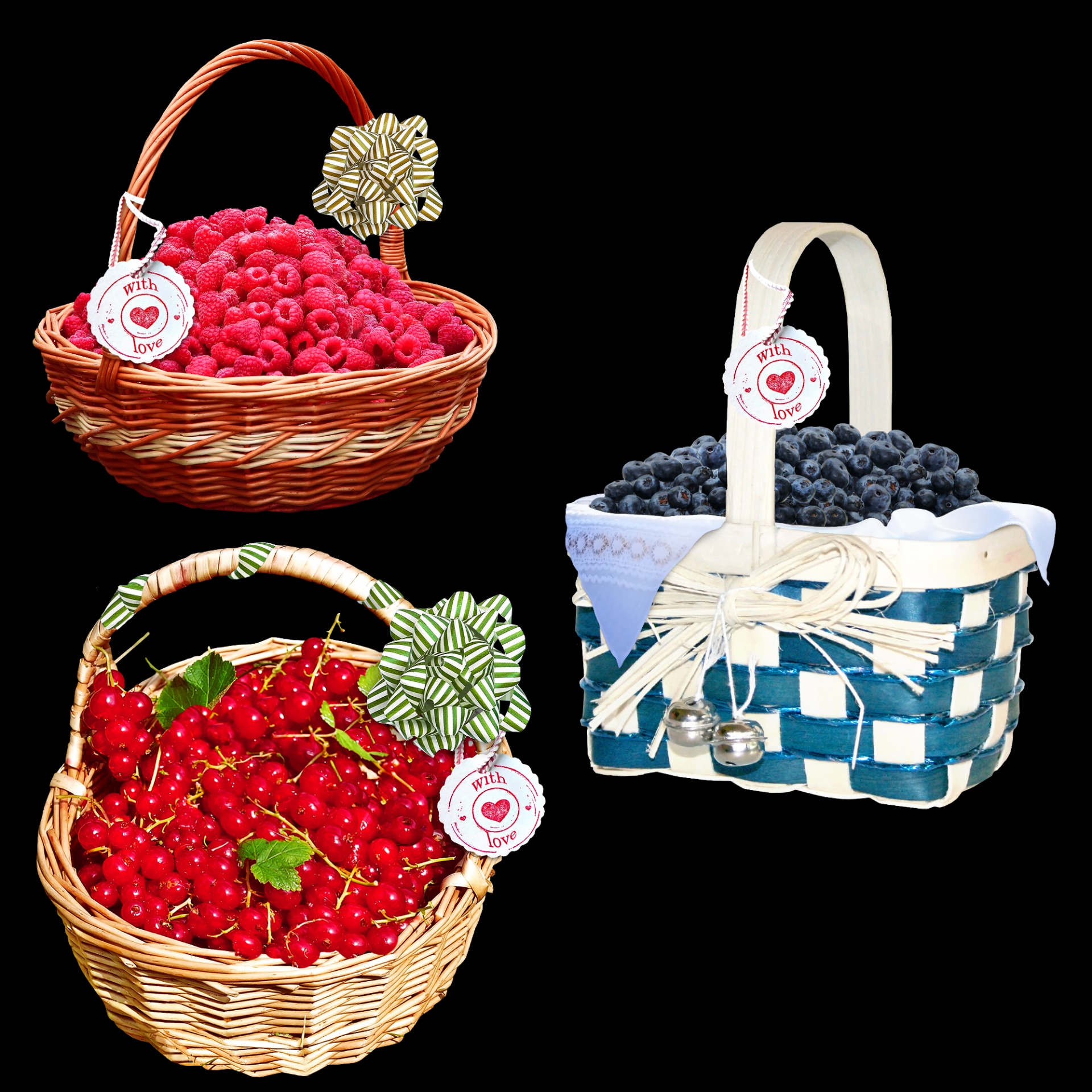 basket raspberry blueberry free photo