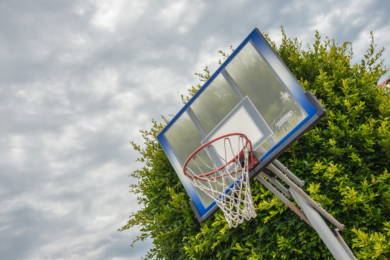 basketball ring clouds activity free photo