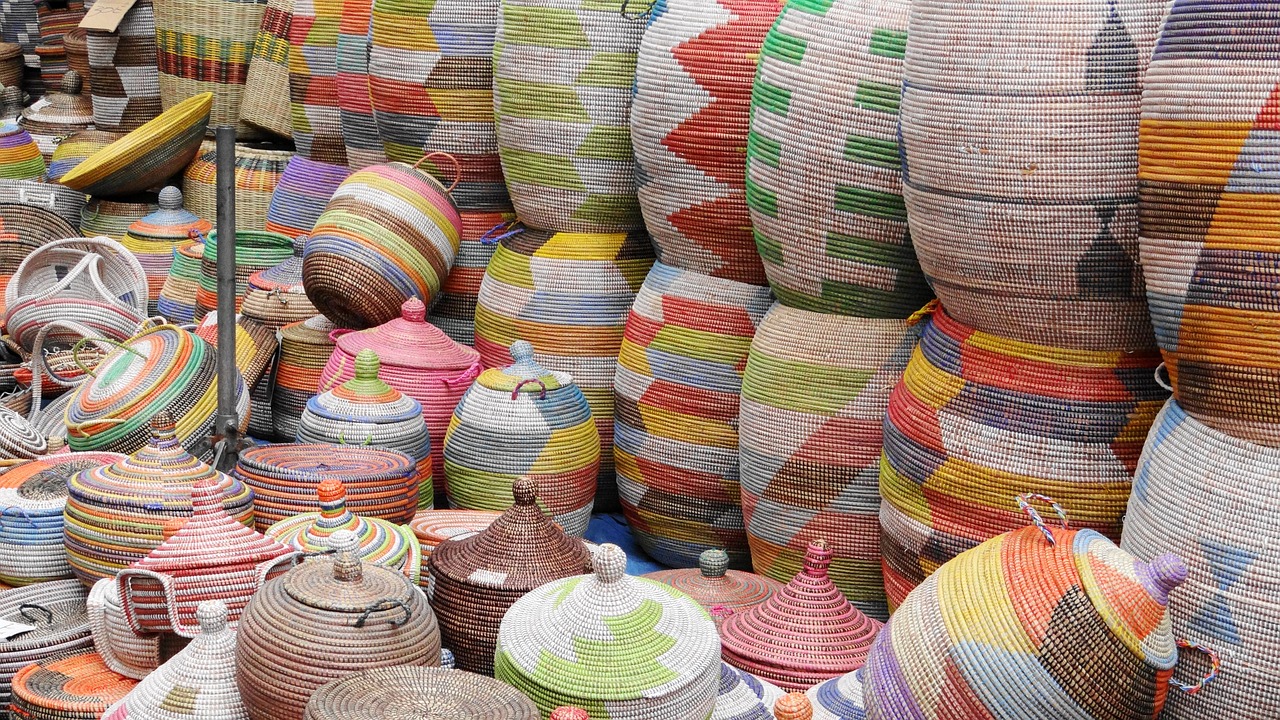 baskets colorful woven free photo