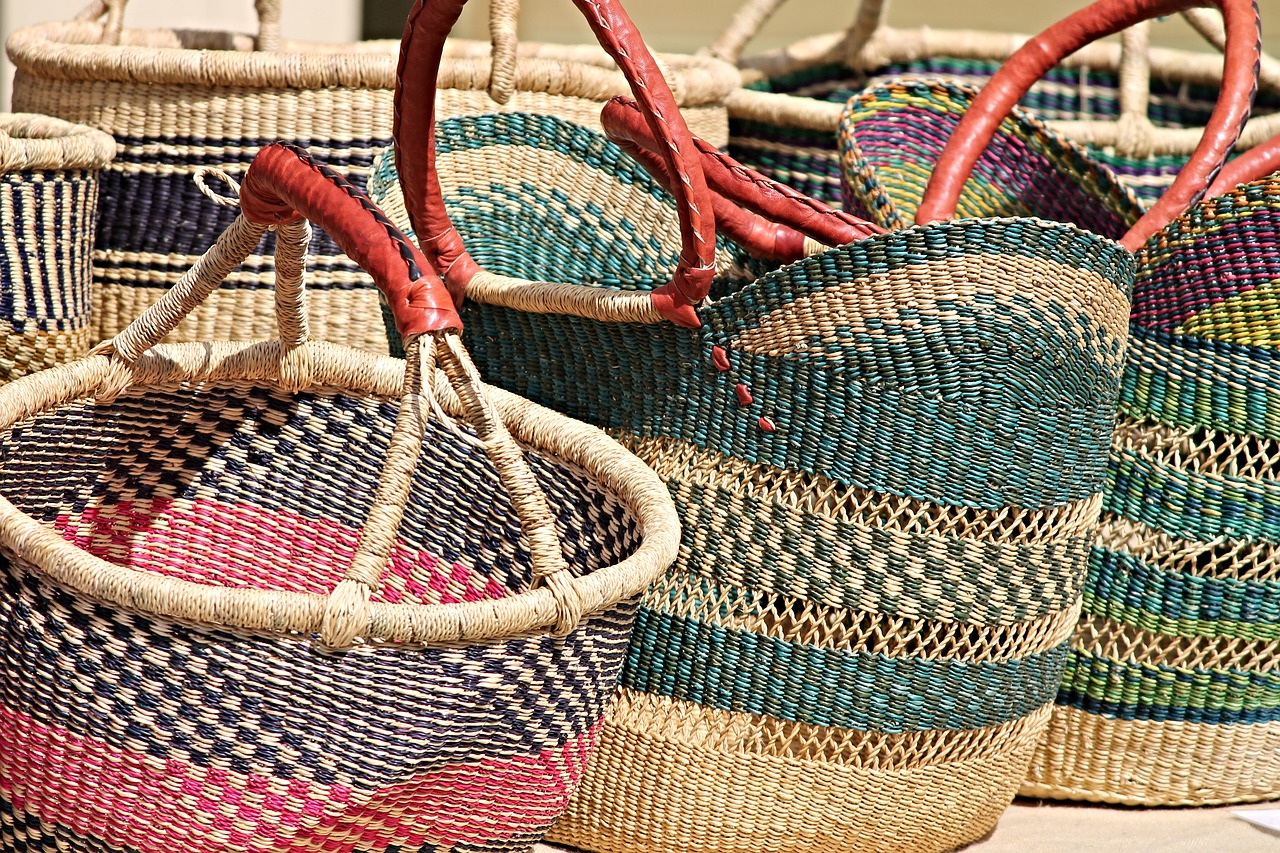 baskets  craft  sales stand free photo