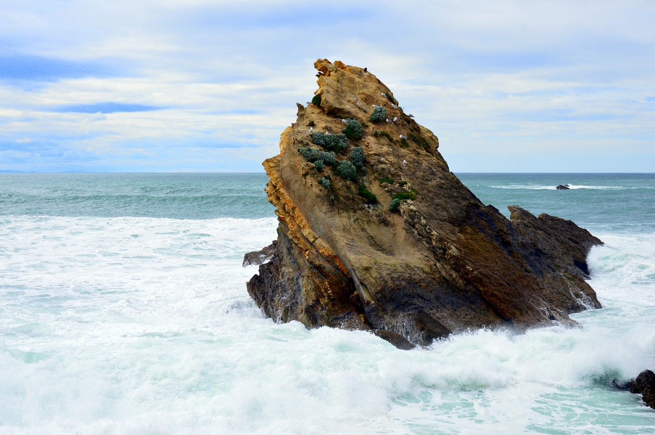 basque coast rock ocean free photo