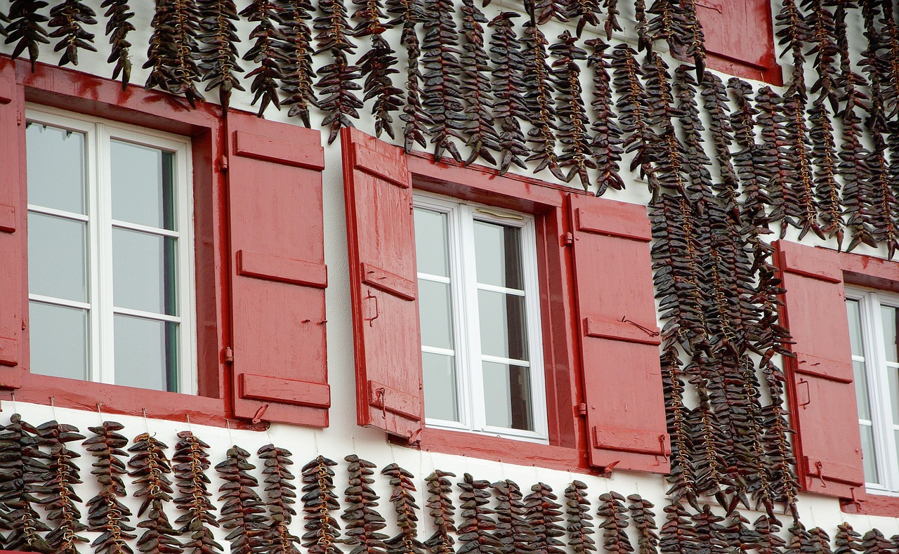 basque country windows peppers free photo