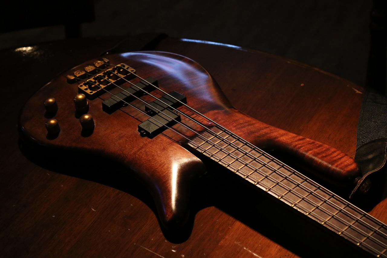 bass guitar design musical instruments free photo