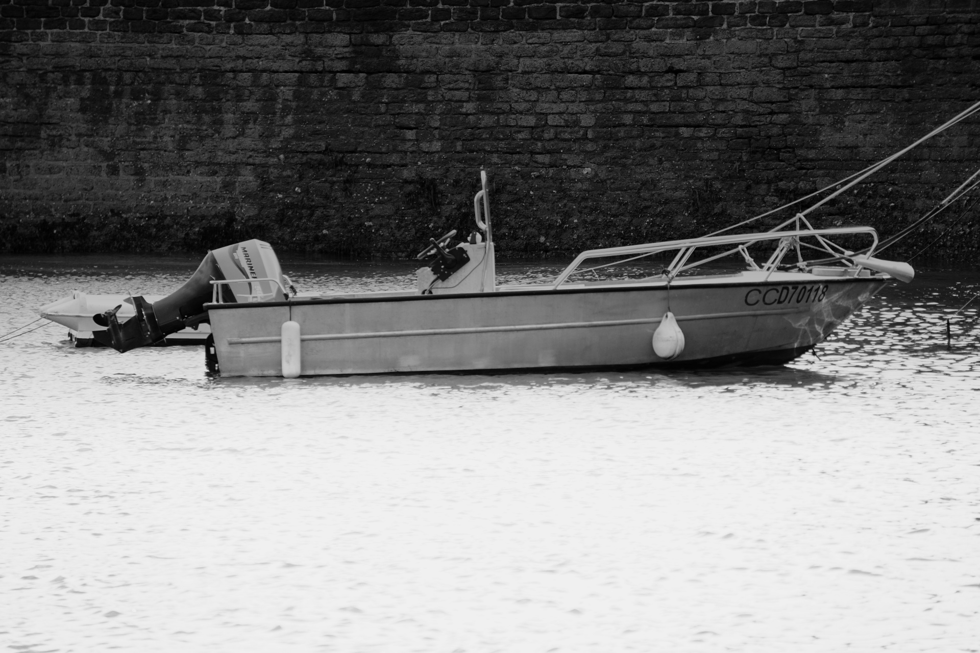 boat harbor black white free photo