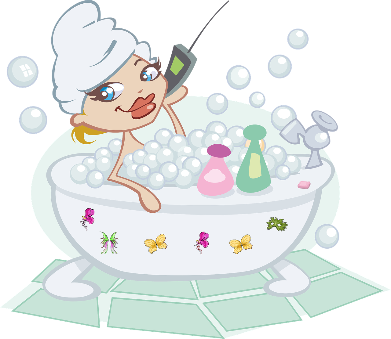 bath bubbles cartoon free photo