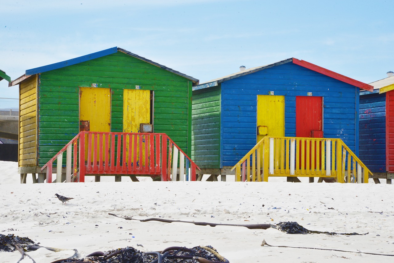 bathhouses south africa muizenberg free photo