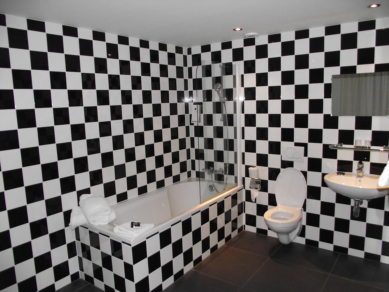 bathroom toilet black white free photo