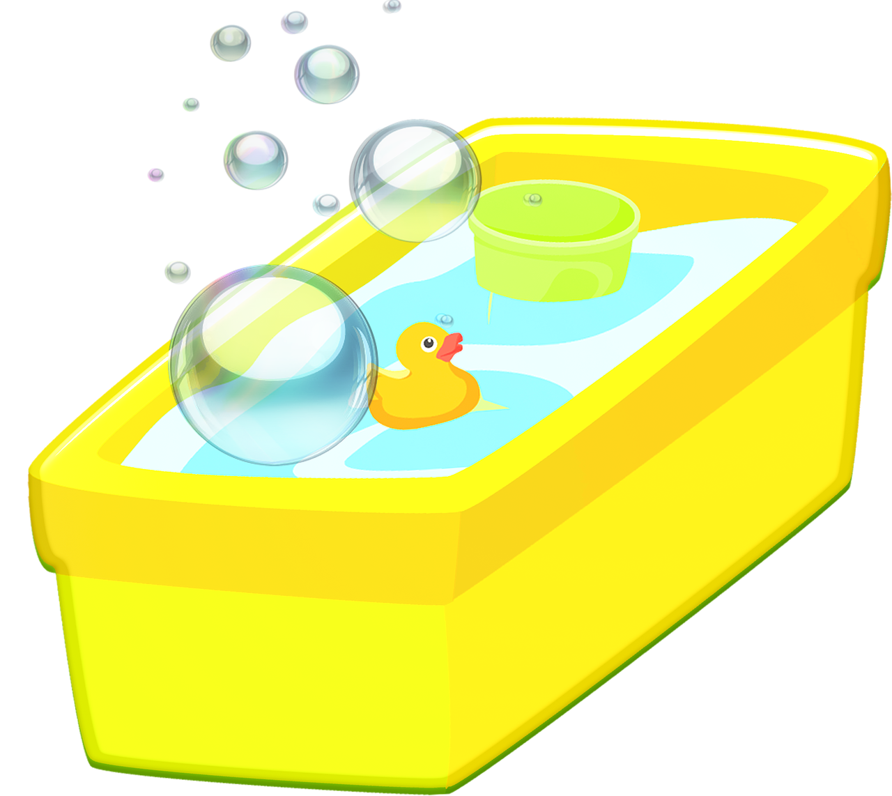 bathtub  bubbles  rubber duckie free photo