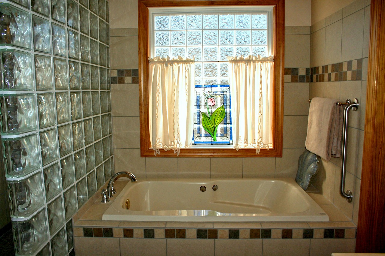 bathtub stained glass window free photo