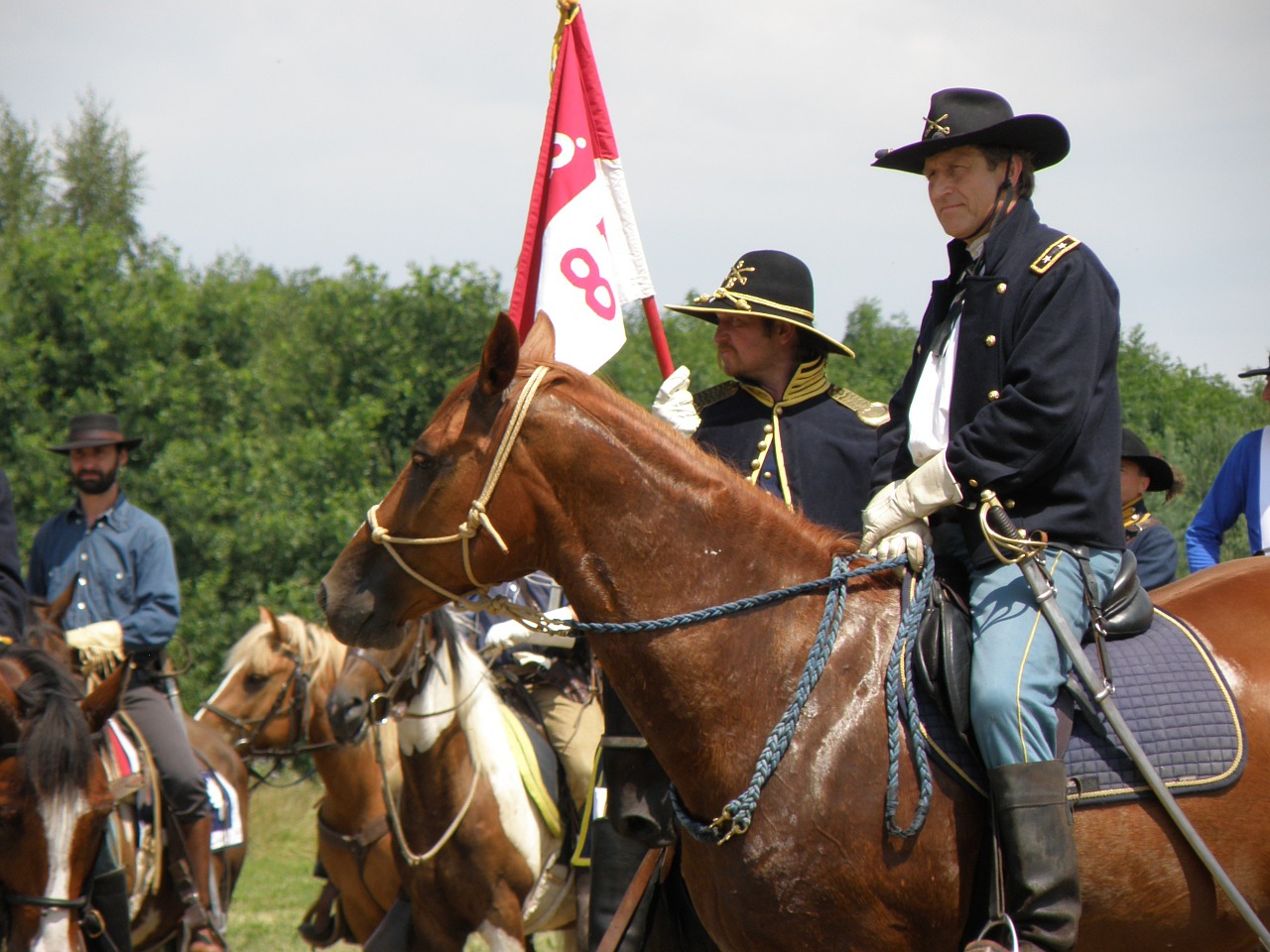 battle re-enactment cowboy cavalry free photo
