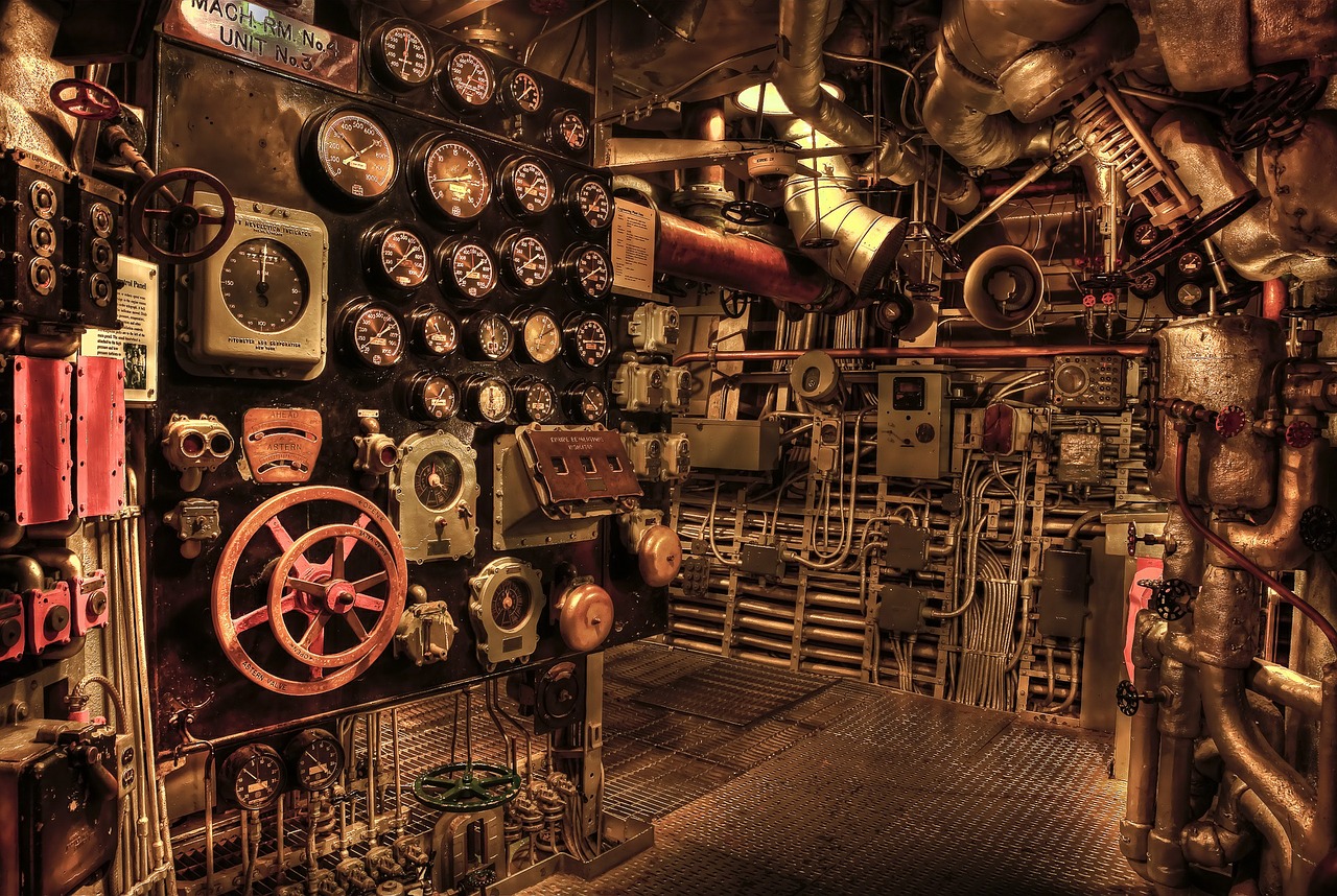 battleship engine room historic free photo