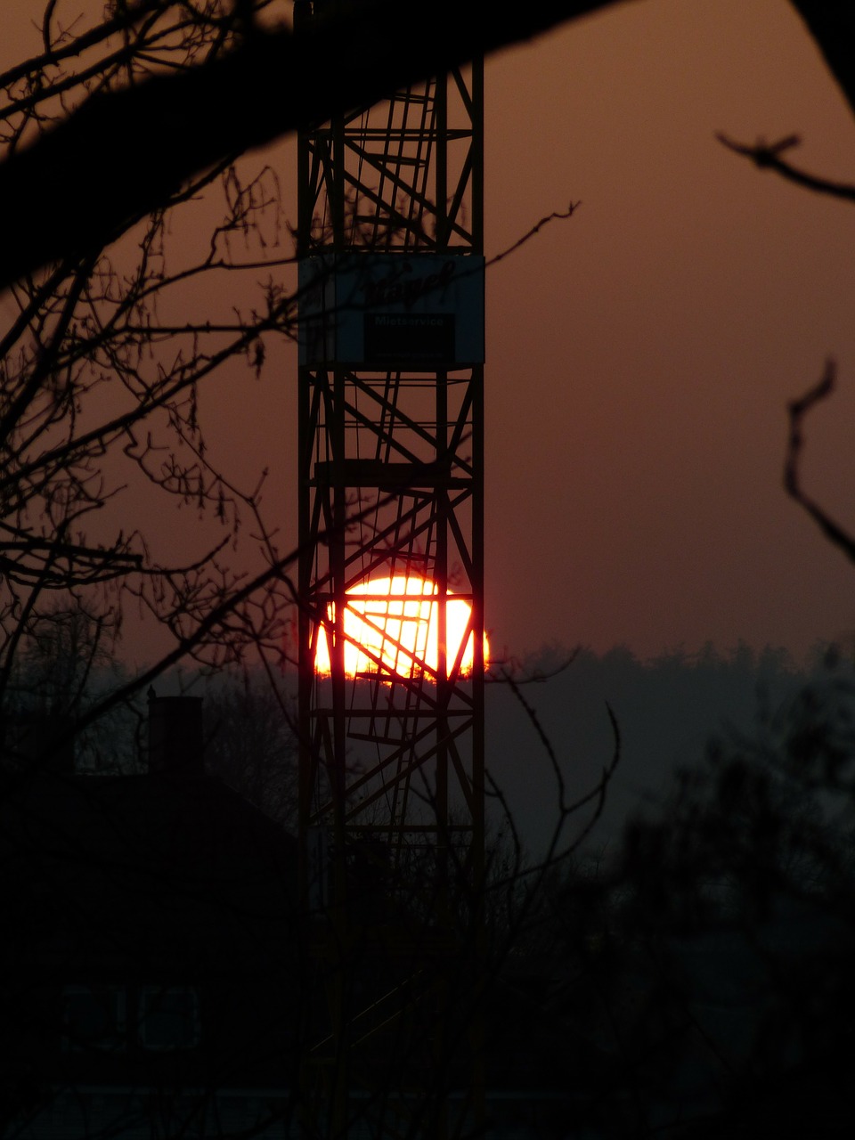 baukran scaffold sunset free photo
