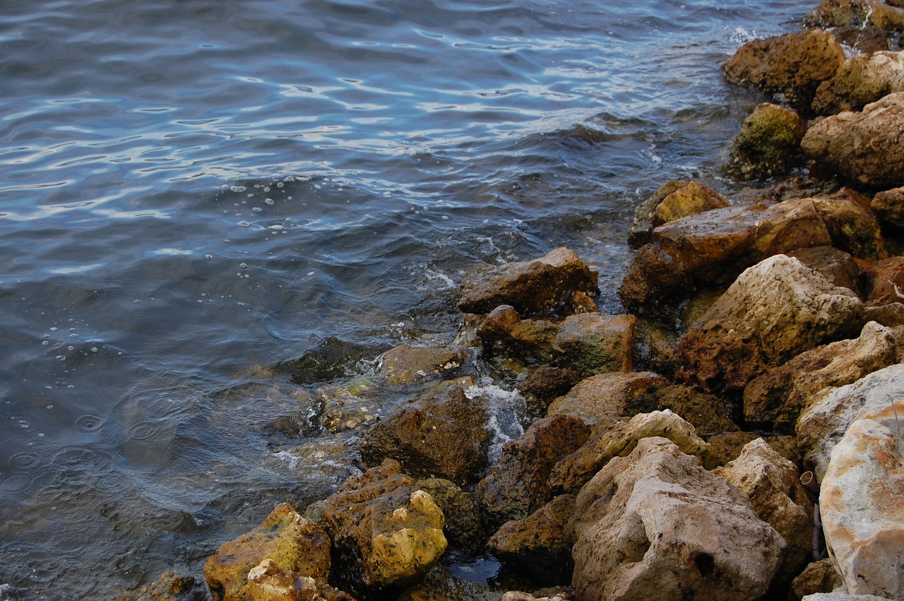 bay water rocks free photo