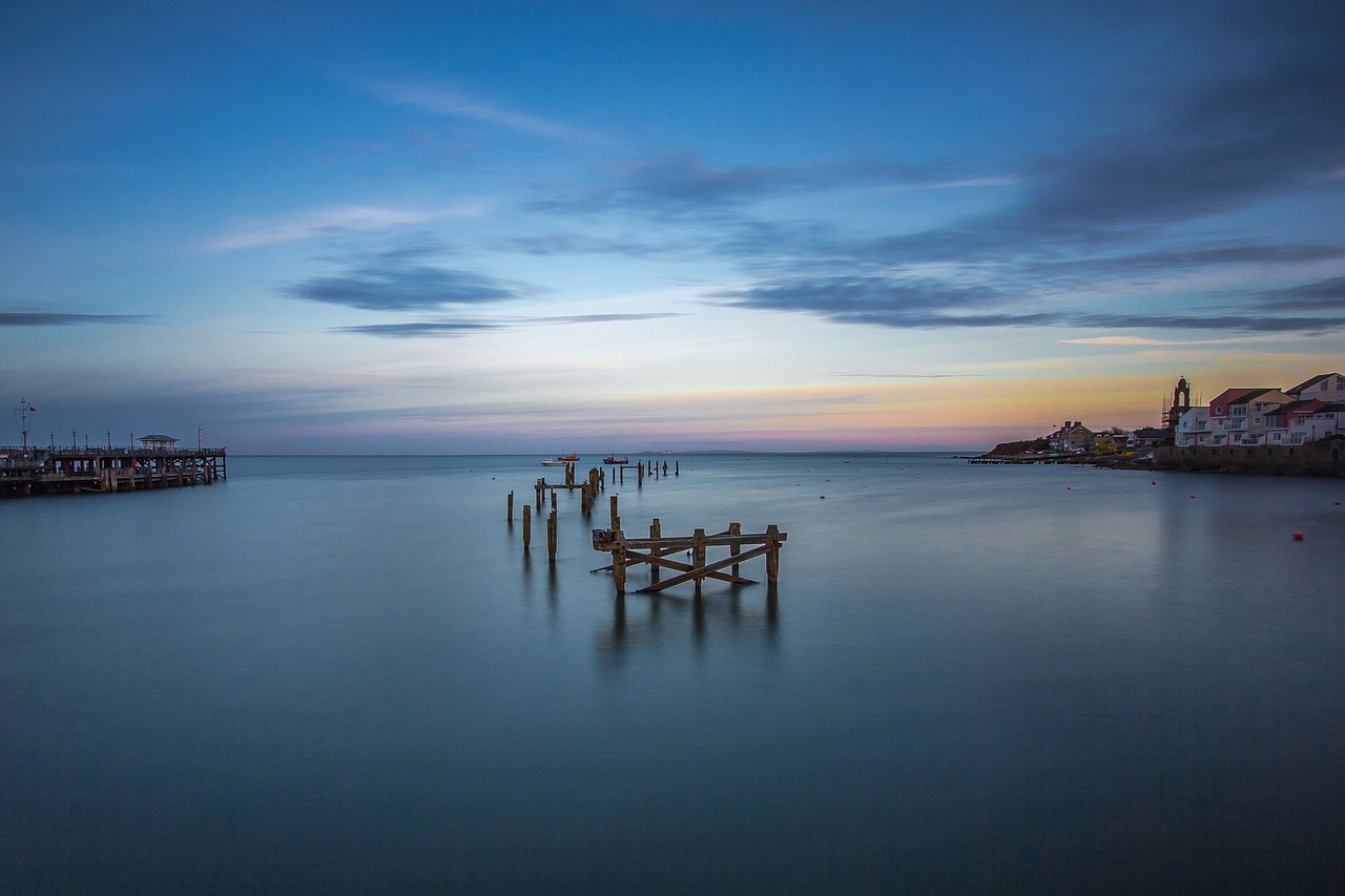 bay old pier ocean free photo