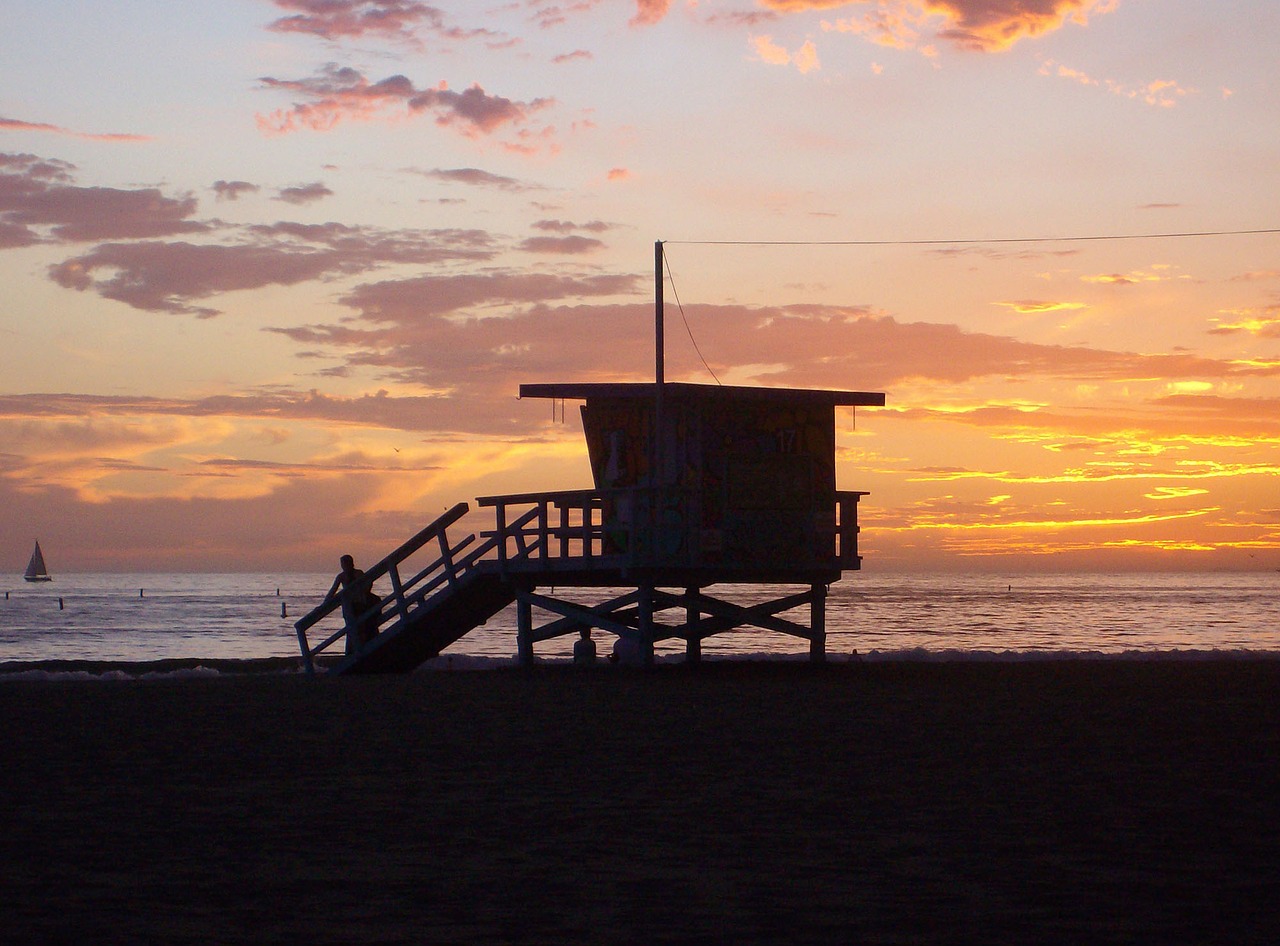 baywatch sunset beach free photo