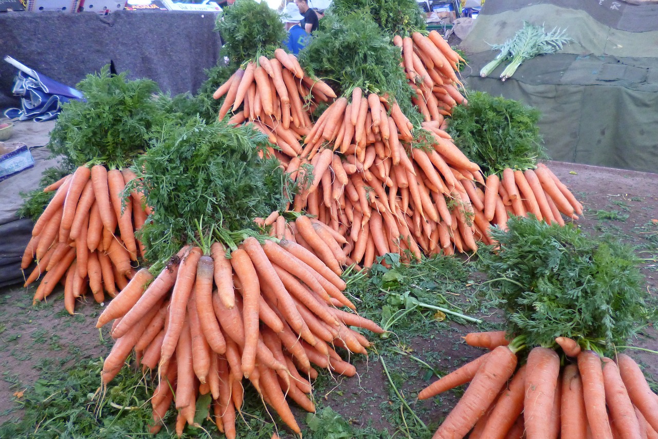 bazaar market carrots free photo