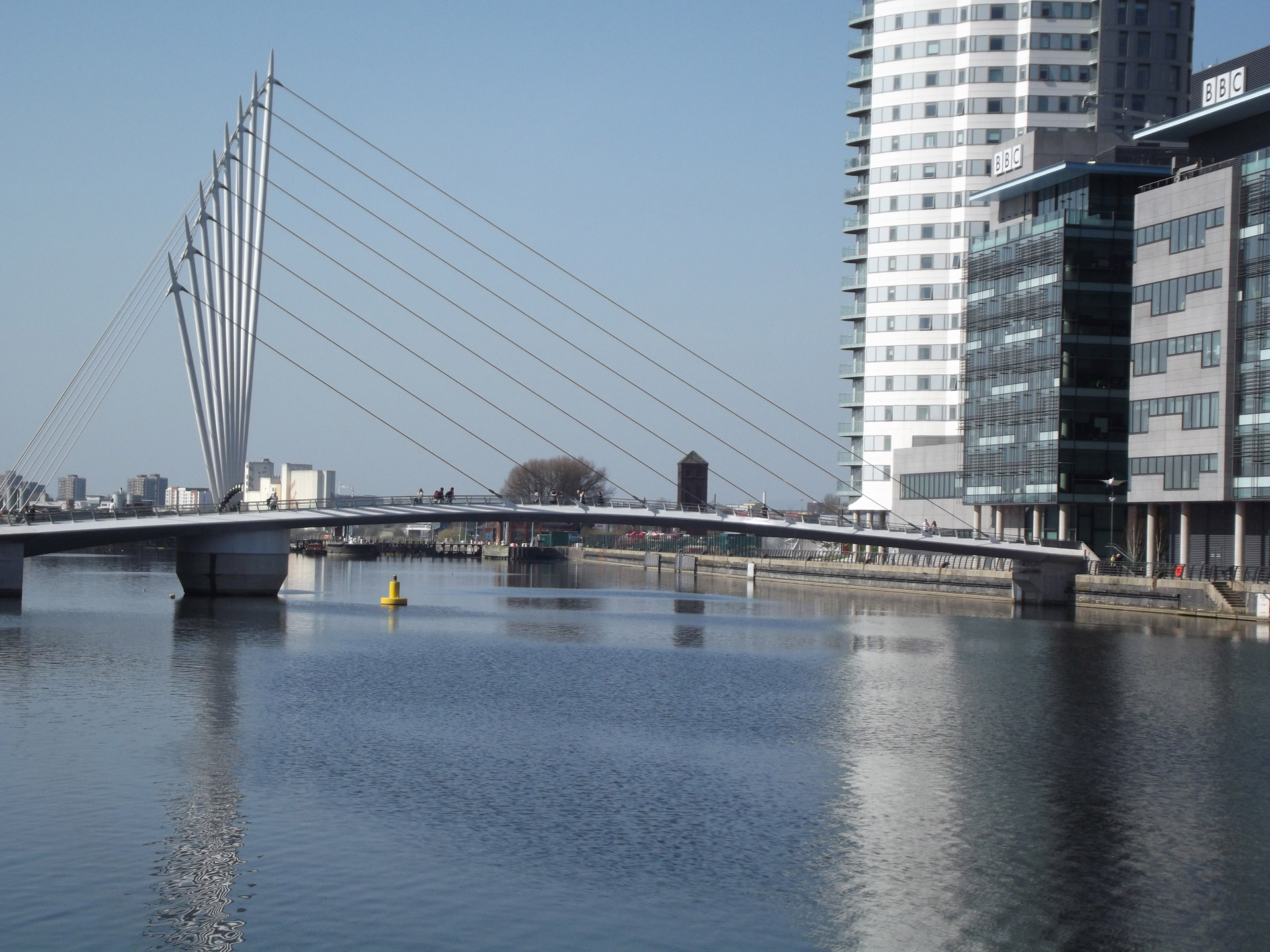 bridge media city salford quays free photo