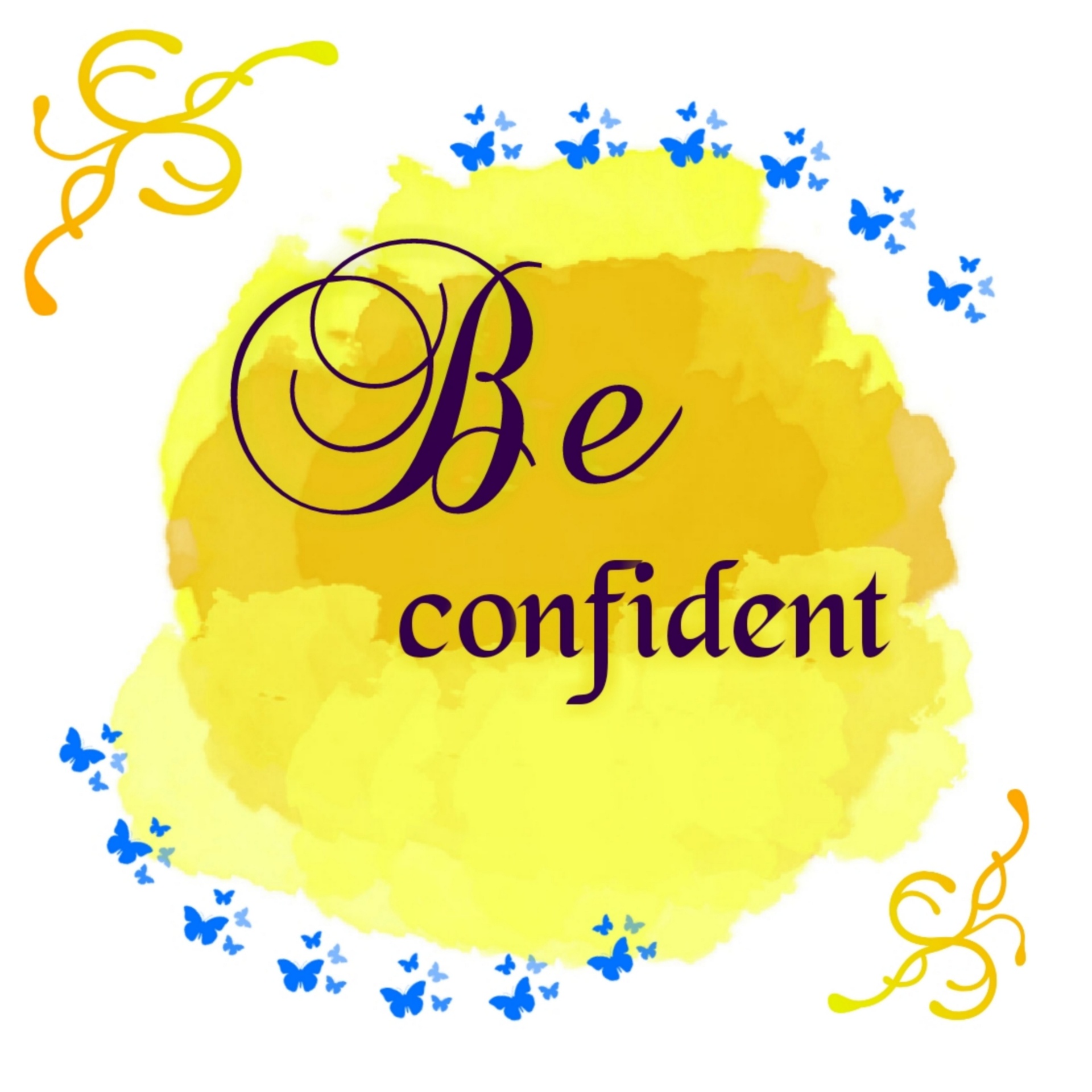 be confident text free photo