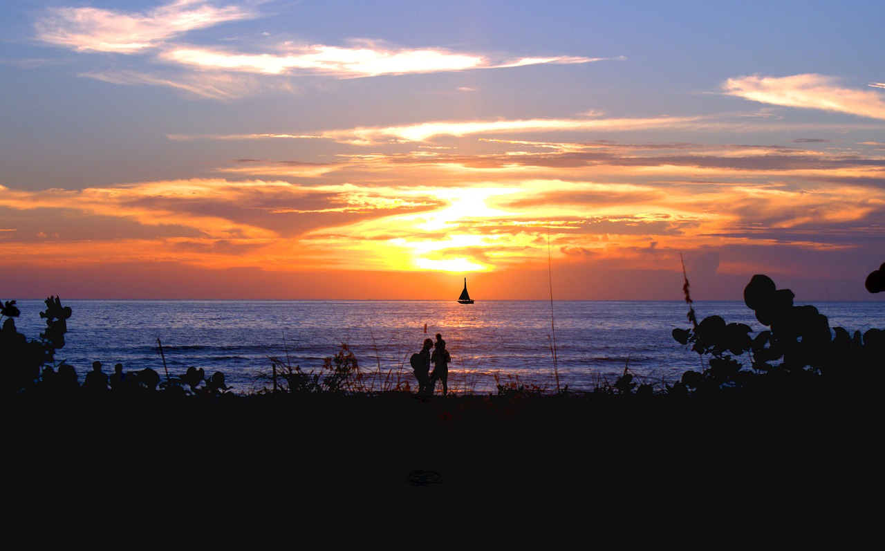 beach sunset ocean free photo