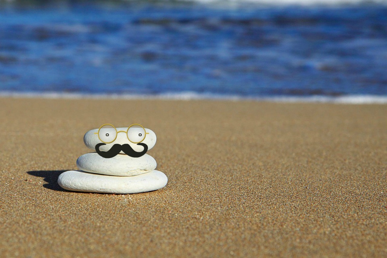 beach fun moustache free photo