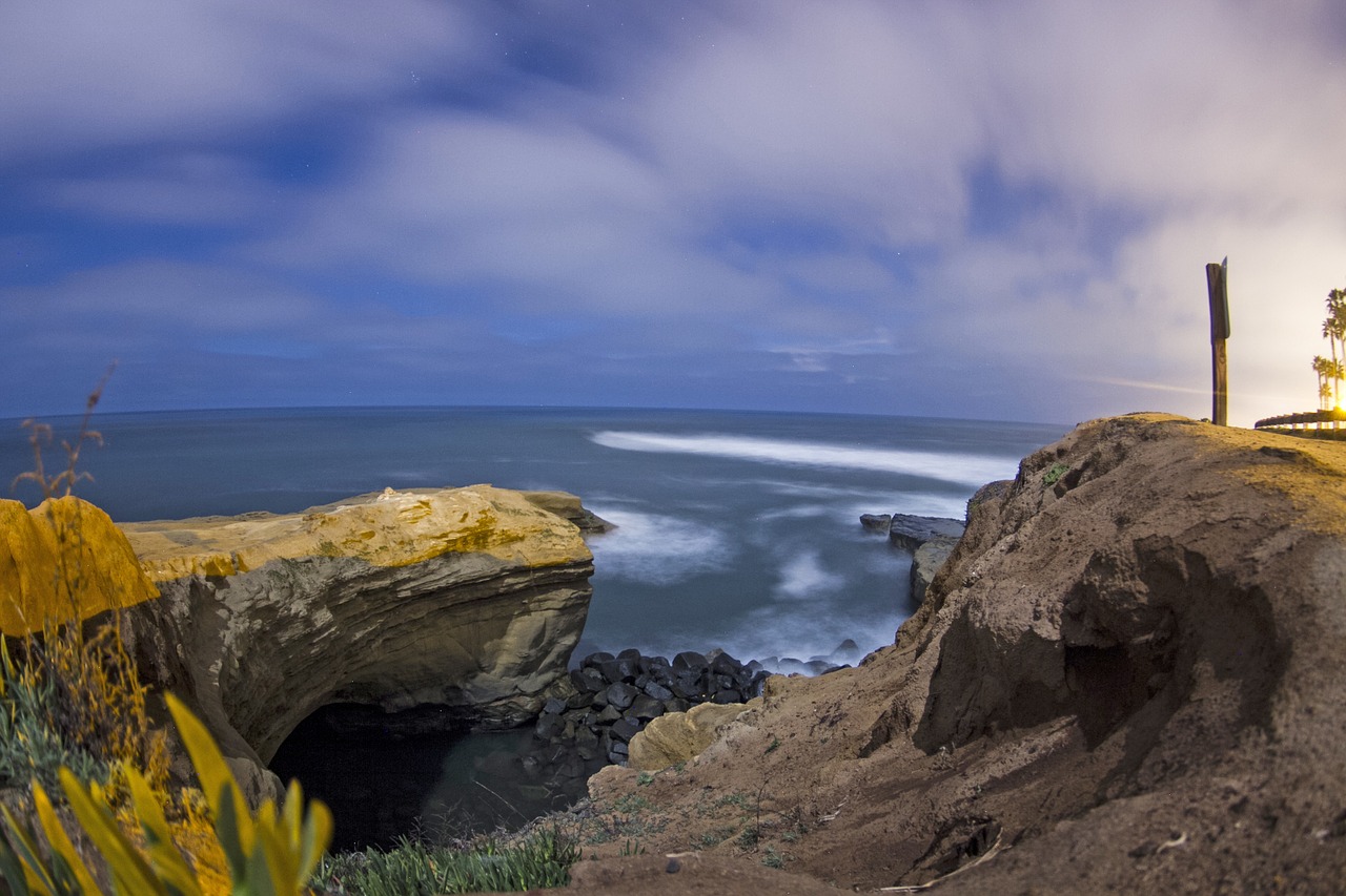 beach night california free photo