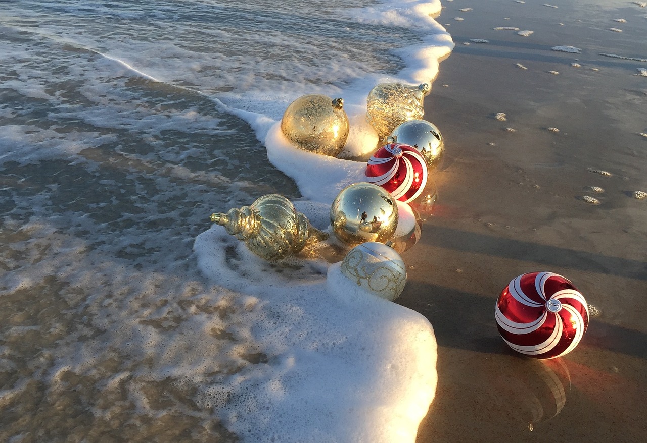 beach christmas ornaments free photo