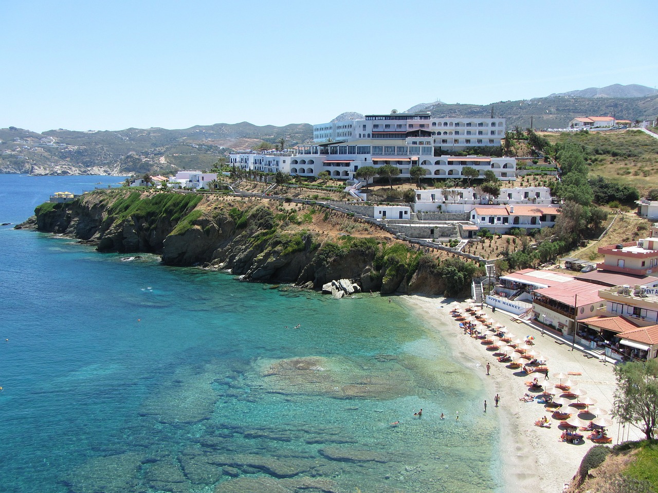 beach hotel island of crete free photo