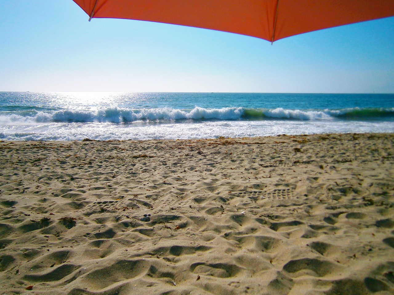 beach parasol sand free photo