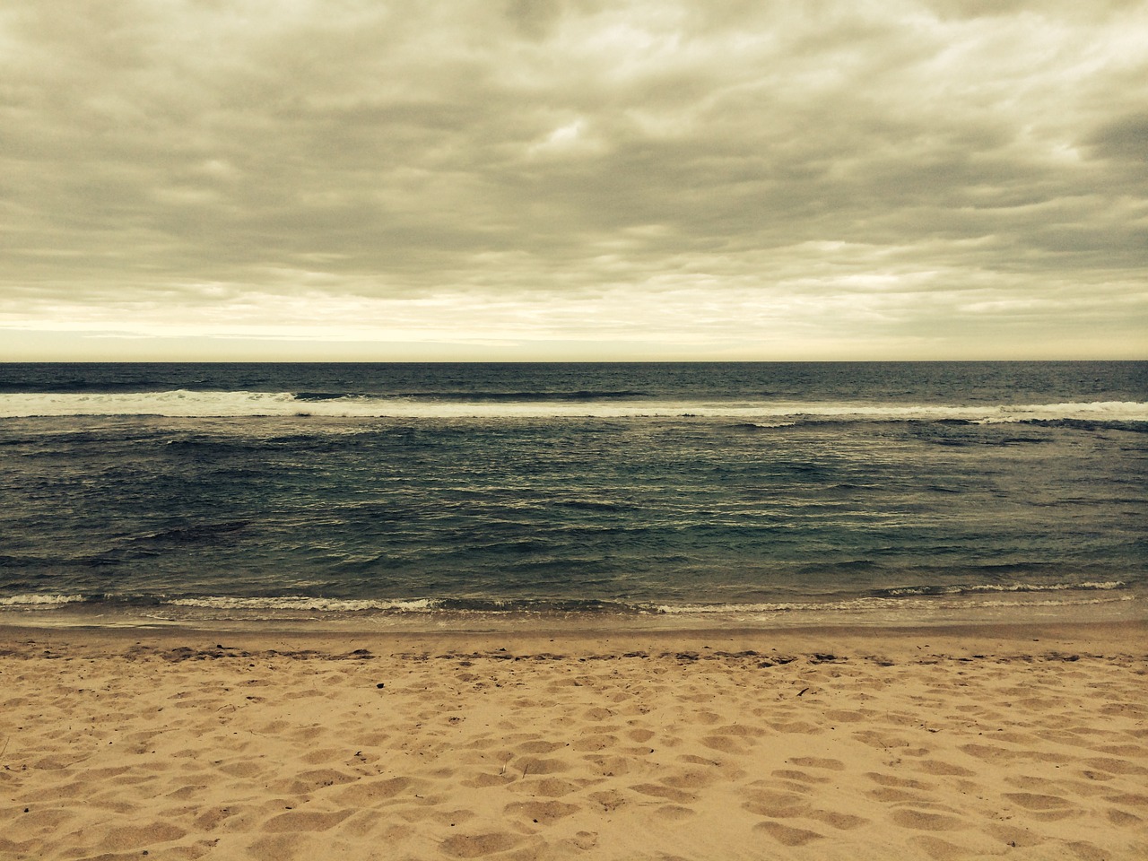 beach sand clouds free photo