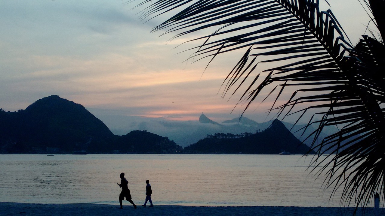 beach sunset jogging free photo