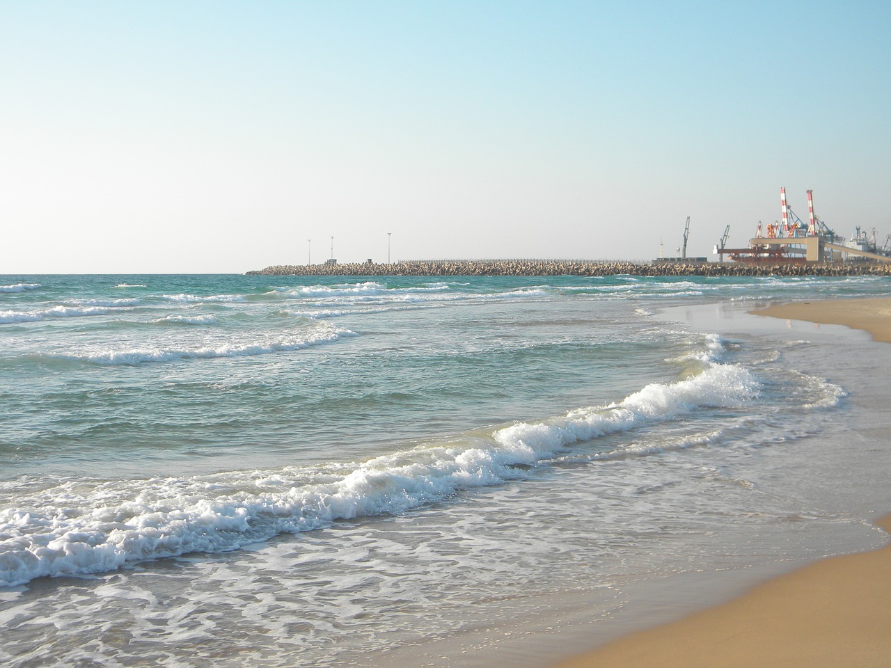 beach wave sandy beach free photo