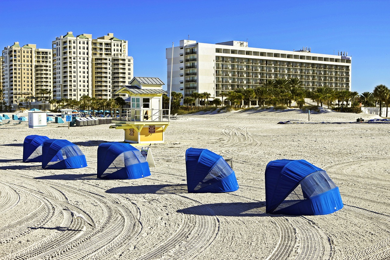 beach sunshade guard booth free photo