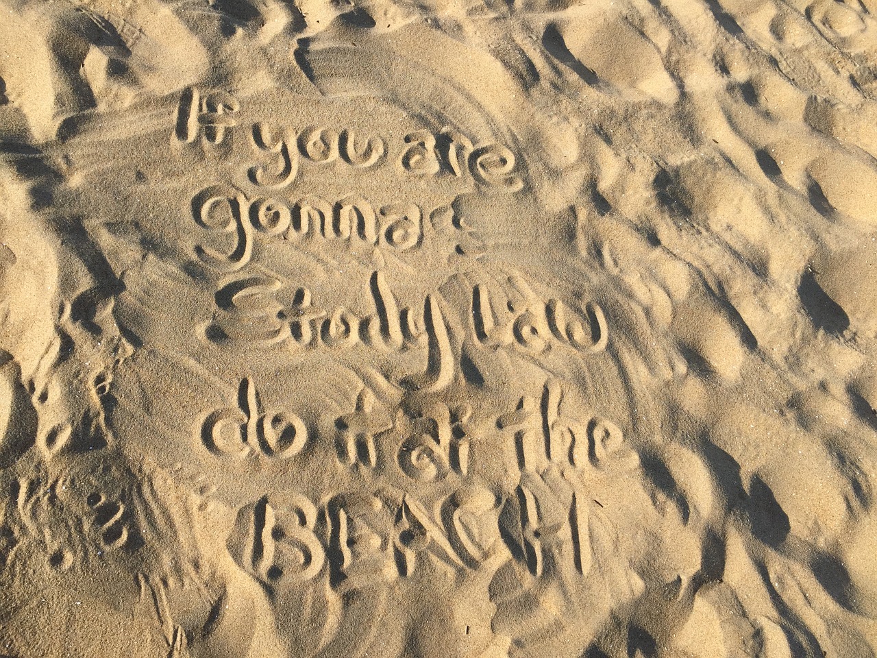 beach sand words free photo
