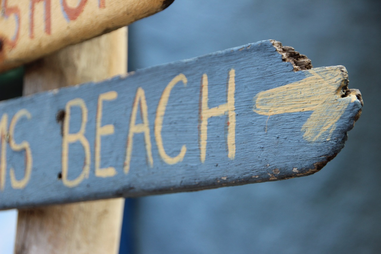 beach sign shield free photo