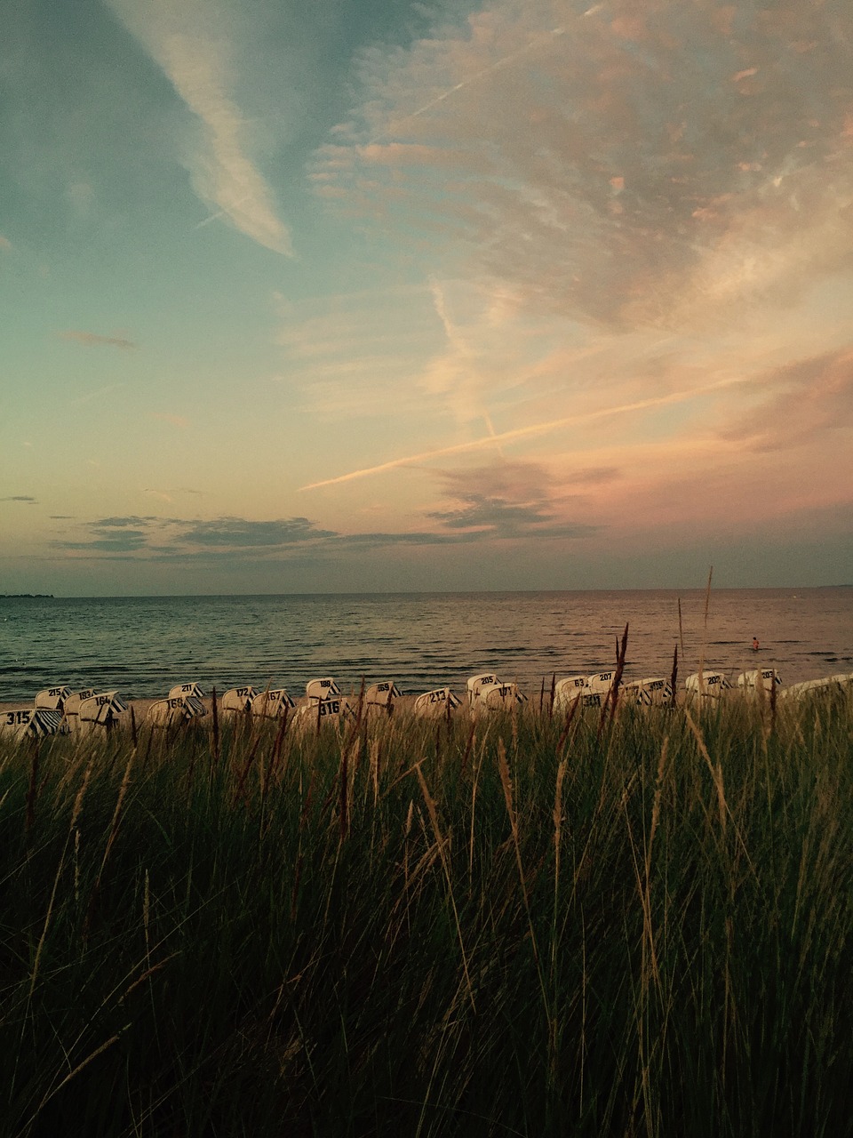 beach sunset abendstimmung free photo