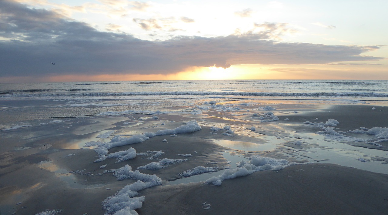 beach sunset st peter-ording free photo