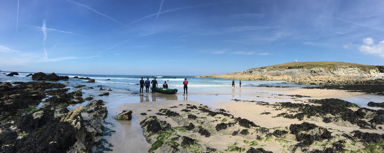 beach surfers cornwall free photo