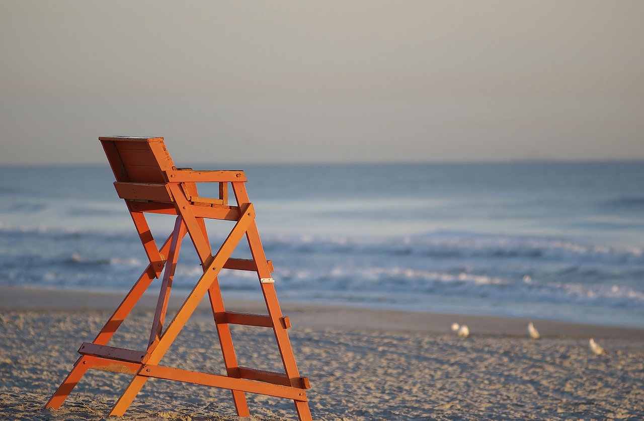 beach life guard chair ocean free photo