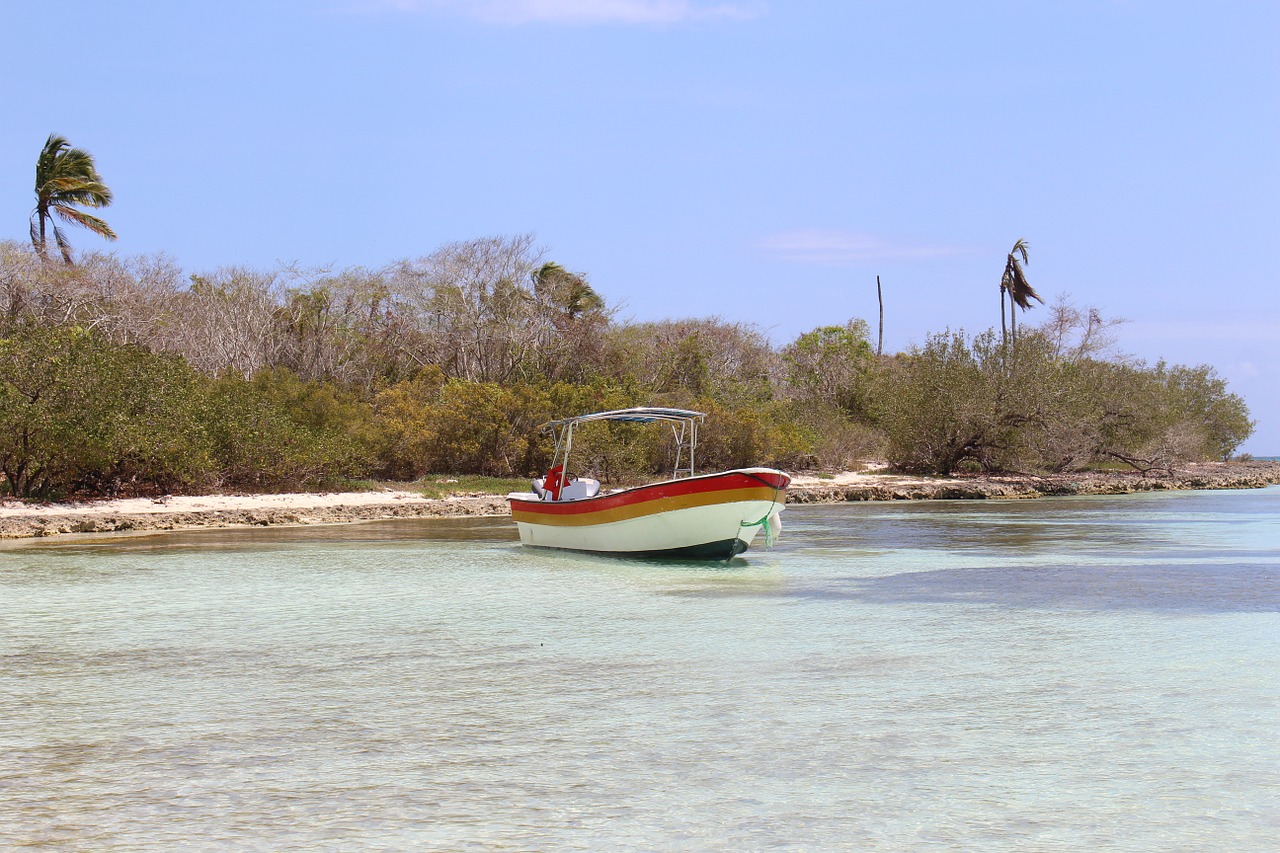 beach boat water free photo