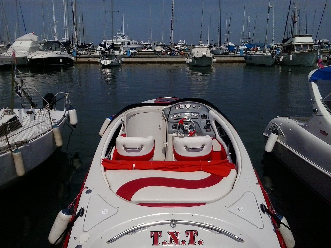 beach port speed boat free photo