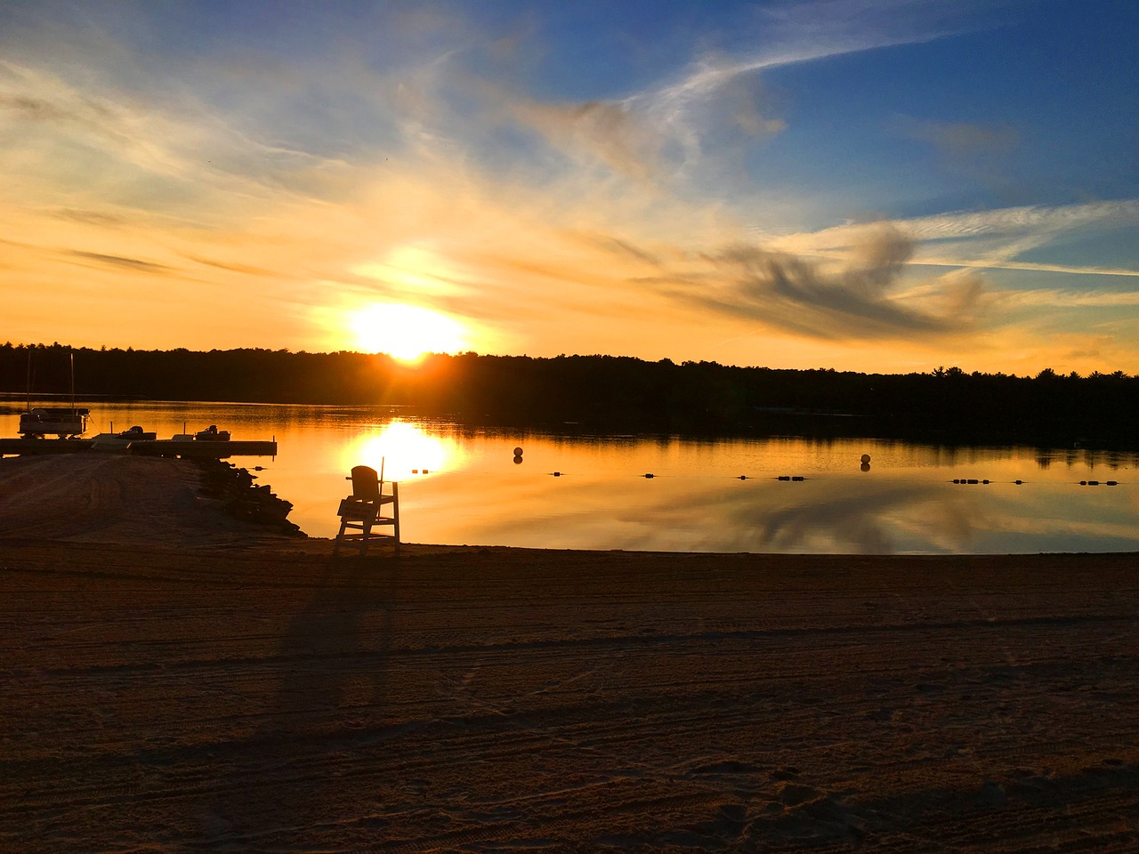 beach sunset poconos free photo