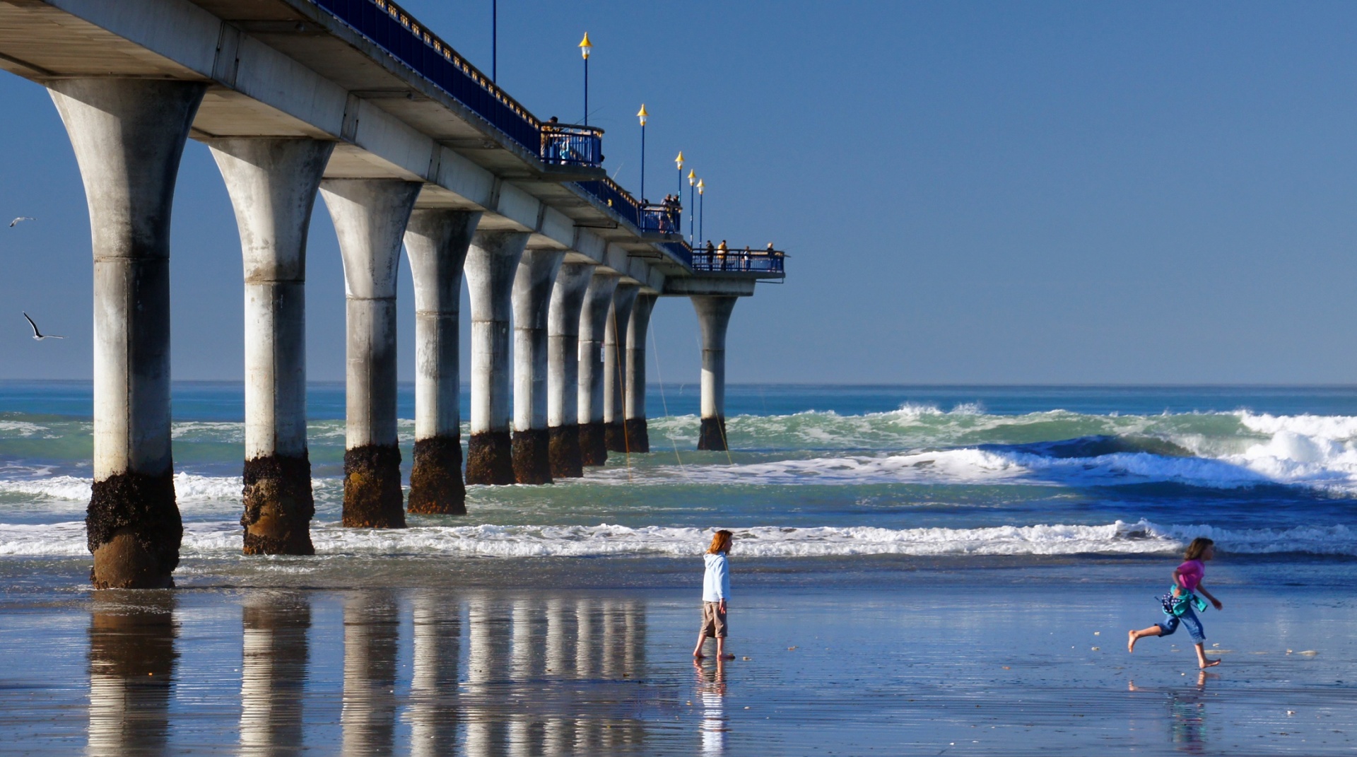 seascape pier waves free photo