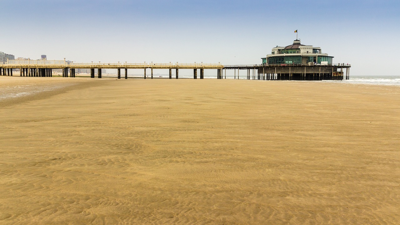 beach north sea sea bridge free photo