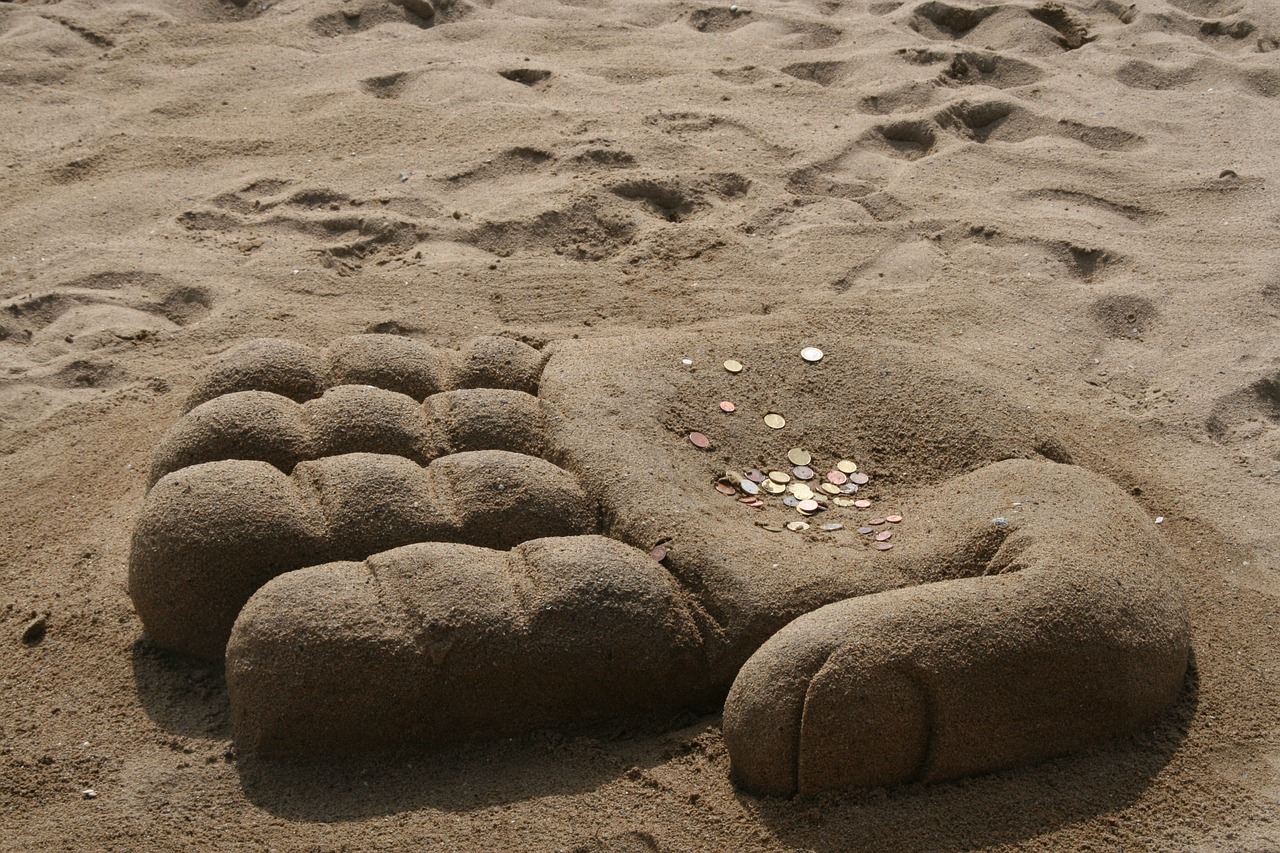 beach hand money free photo