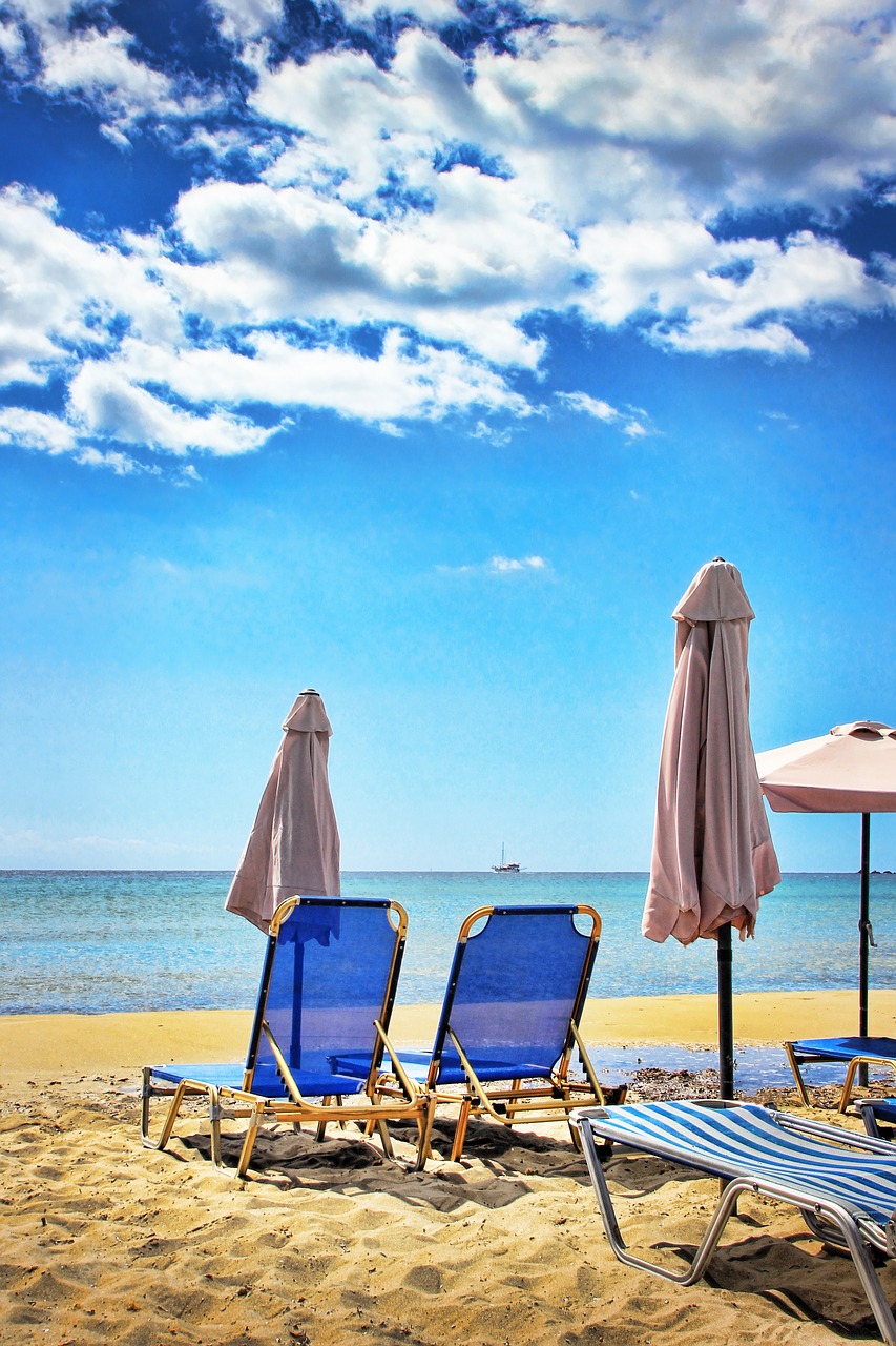 beach sun lounger parasol free photo