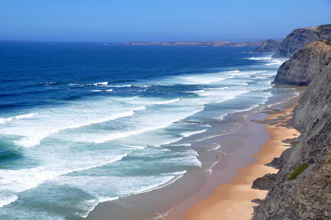 beach west coast algarve portugal free photo