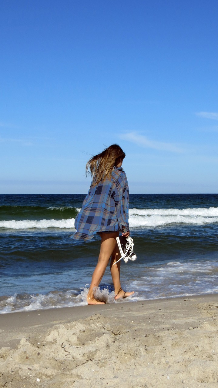 beach woman walk free photo