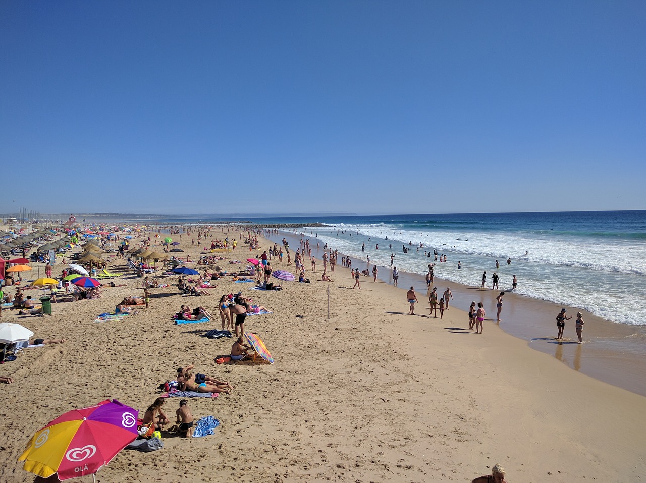 beach costa da caparica portugal free photo