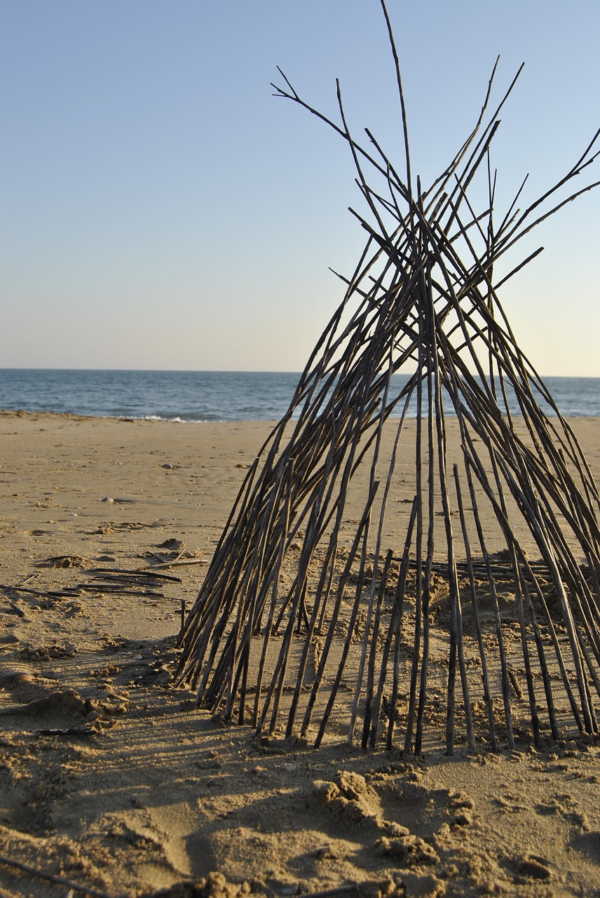 beach sand cabin free photo