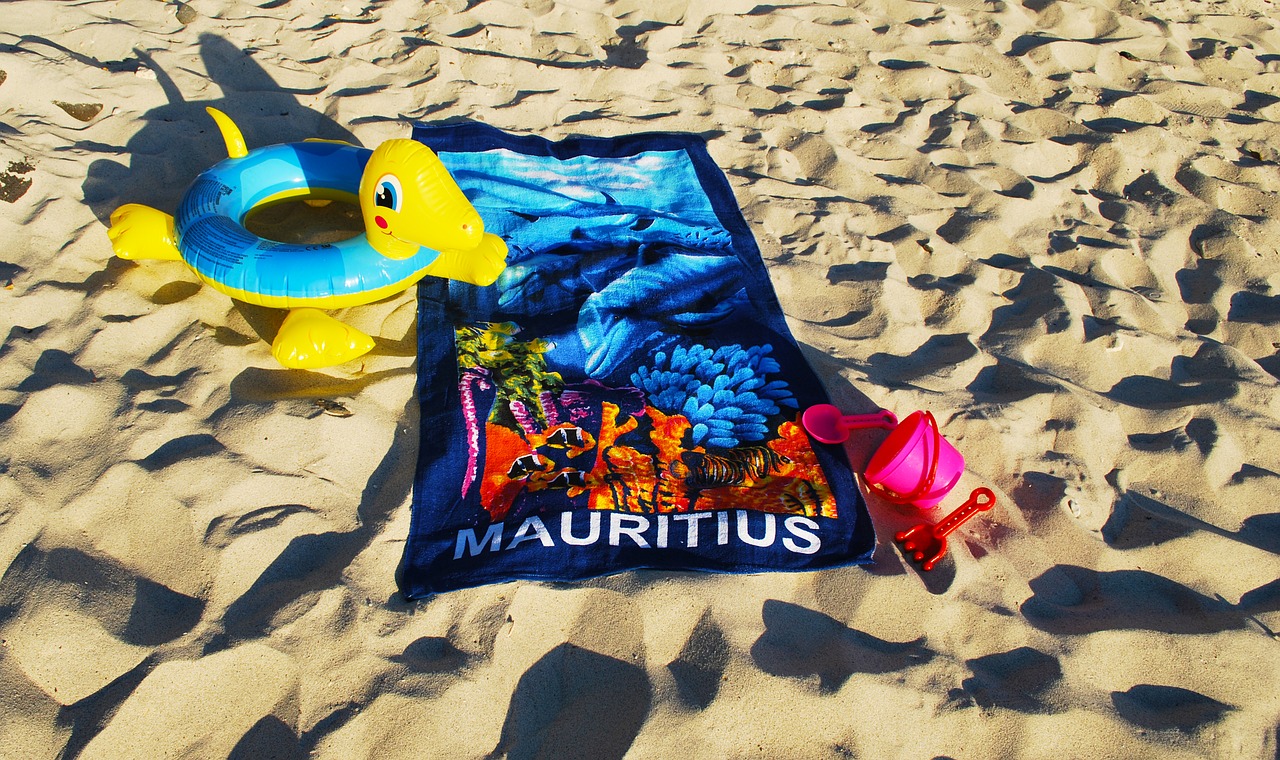 beach mauritius towel free photo